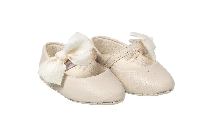 Sapatilha Infantil Feminina Bico Fino Mini-Me Laço Offwhite - Xuá Xuá