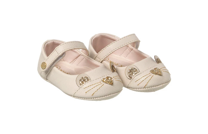 Sapatilha Infantil Feminina Baby Star Gatinho Offwhite - Xuá Xuá
