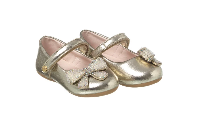 Sapatilha Infantil Feminina Little Woman Strass Ouro - Xuá Xuá 