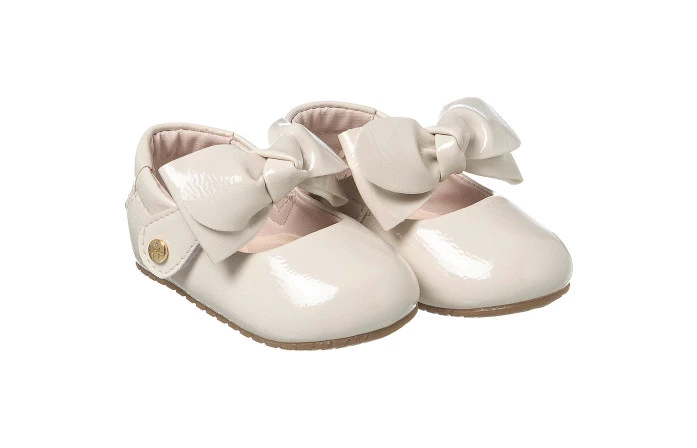 Sapatilha Infantil Feminina Florença Laço Offwhite - Xuá Xuá
