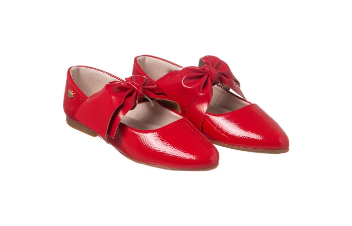 Sapatilha Infantil Feminina Bailarina Laço Vermelho - Xuá Xuá
