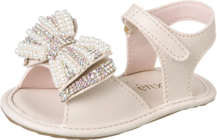 Sandália Infantil Feminina Bambina Pérolas Offwhite - Xuá Xuá