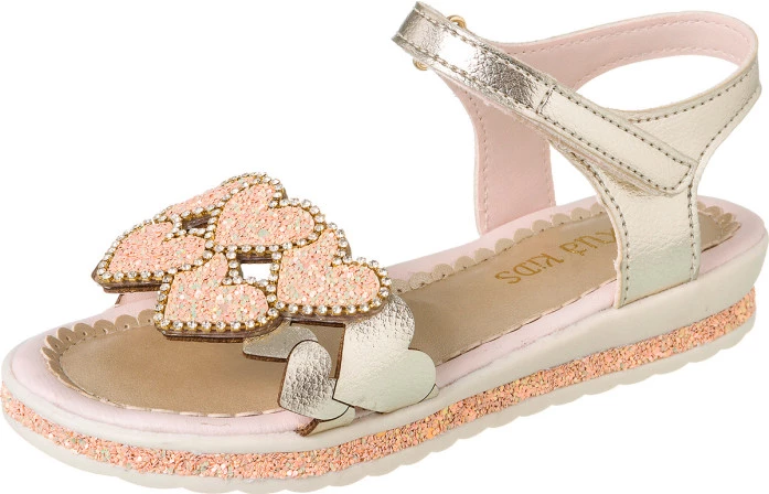 Sandália Infantil Feminina Flat Comfort Coração Ouro - Xuá Xuá