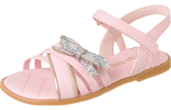 Sandália Infantil Feminina Aquarela Strass Nude - Xuá Xuá
