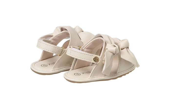 Sandália Infantil Feminina Bambina Laços Offwhite - Xuá Xuá