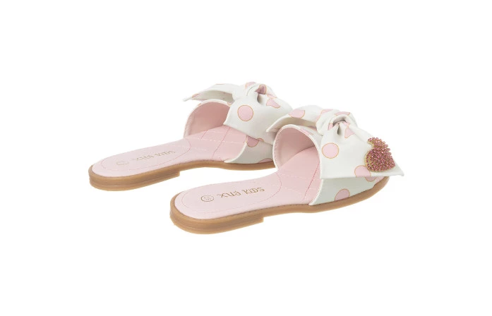 Sandália Infantil Feminina Aquarela Poá Branco - Xuá Xuá