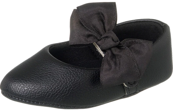 Sapatilha Infantil Feminina Bico Fino Mini-Me Laço Preto - Xuá Xuá