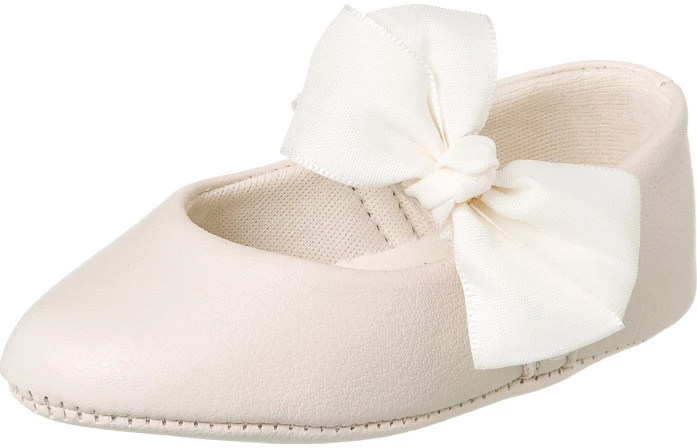 Sapatilha Infantil Feminina Bico Fino Mini-Me Laço Offwhite - Xuá Xuá