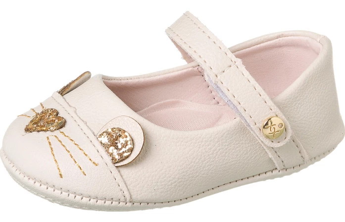 Sapatilha Infantil Feminina Baby Star Gatinho Offwhite - Xuá Xuá