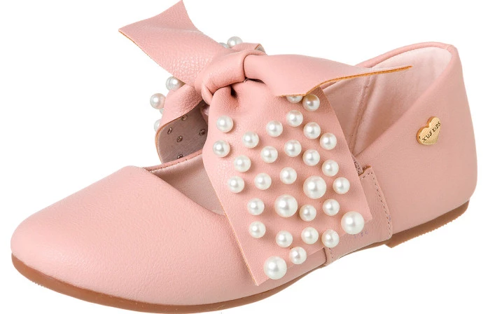 Sapatilha Infantil Feminina Charlotte Pérolas Rosé - Xuá Xuá