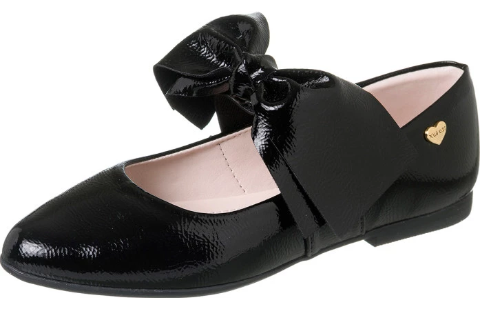 Sapatilha Infantil Feminina Bailarina Laço Preto - Xuá Xuá
