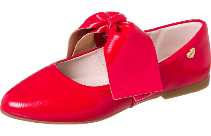 Sapatilha Infantil Feminina Bailarina Laço Vermelho - Xuá Xuá