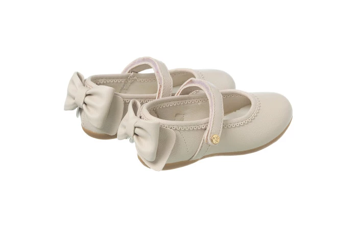 Sapatilha Infantil Feminina Little Woman Laço Offwhite - Xuá Xuá 