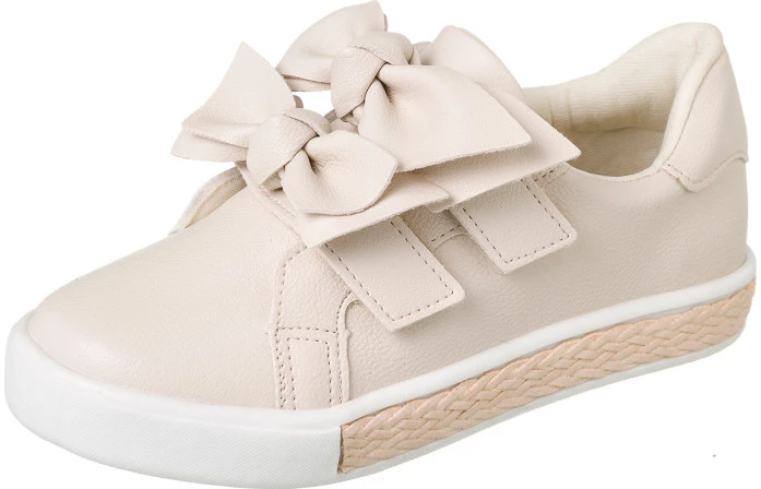 Tênis Infantil Feminino It Girl Laço Duplo Offwhite - Xuá Xuá