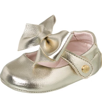 Sapatilha Infantil Feminina Laço Ouro Maria Angelina