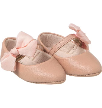 Sapatilha Infantil Feminina Bico Fino Mini-Me Laço Rosé - Xuá Xuá