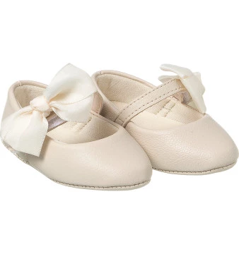 Sapatilha Infantil Feminina Bico Fino Mini-Me Laço Offwhite - Xuá Xuá