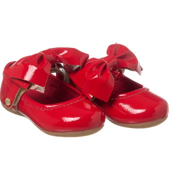 Sapatilha Infantil Feminina Little Woman Laço Vermelho - Xuá Xuá 