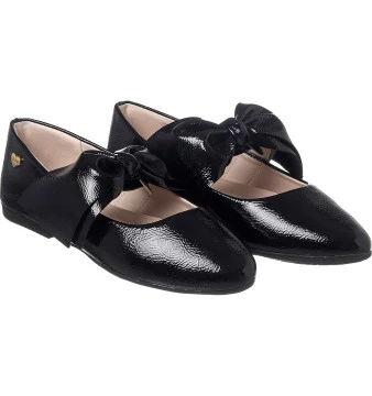 Sapatilha Infantil Feminina Bailarina Laço Preto - Xuá Xuá